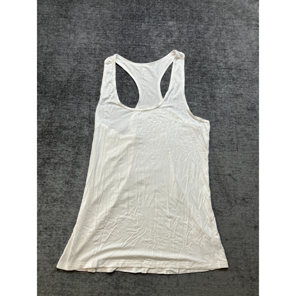 Womens Tank Top XL White Modal Stretch Scoop Neck Pullover Casual Racerback